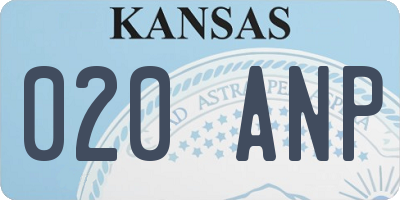 KS license plate 020ANP