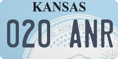 KS license plate 020ANR