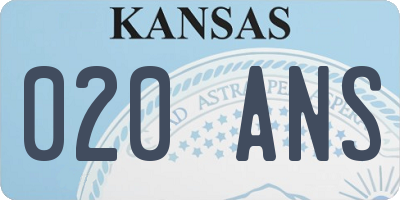 KS license plate 020ANS