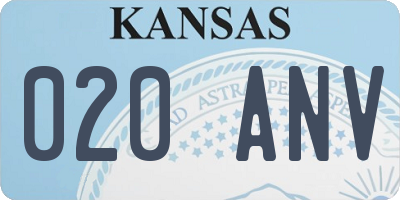 KS license plate 020ANV