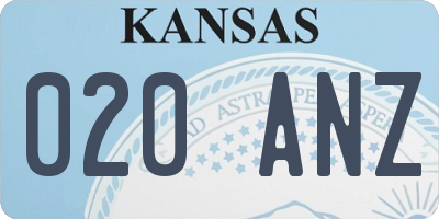 KS license plate 020ANZ