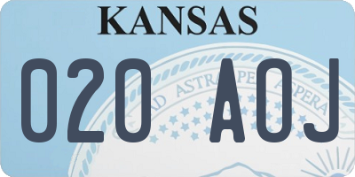 KS license plate 020AOJ
