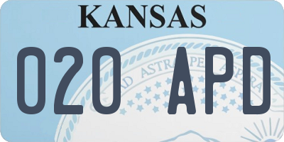 KS license plate 020APD