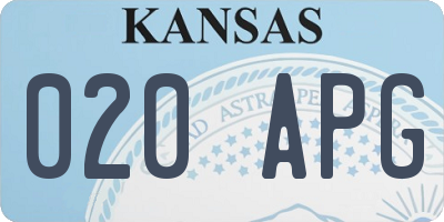 KS license plate 020APG