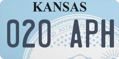 KS license plate 020APH