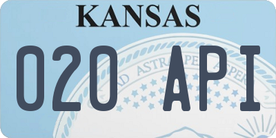 KS license plate 020API