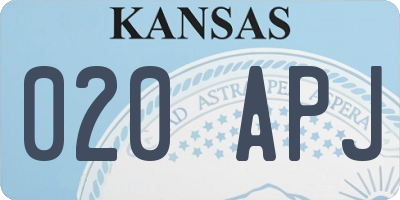 KS license plate 020APJ
