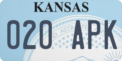 KS license plate 020APK