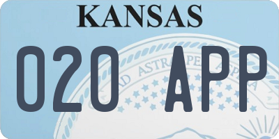 KS license plate 020APP