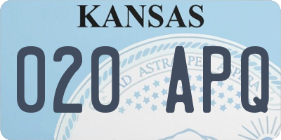 KS license plate 020APQ