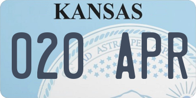 KS license plate 020APR