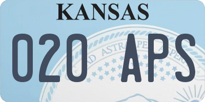 KS license plate 020APS