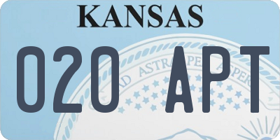 KS license plate 020APT