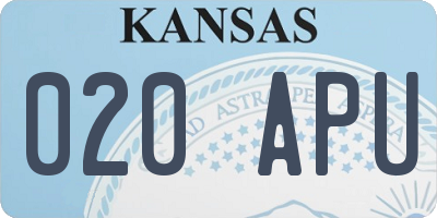 KS license plate 020APU