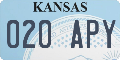 KS license plate 020APY