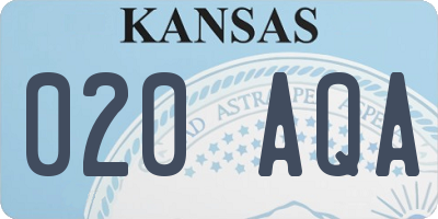KS license plate 020AQA