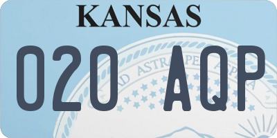 KS license plate 020AQP
