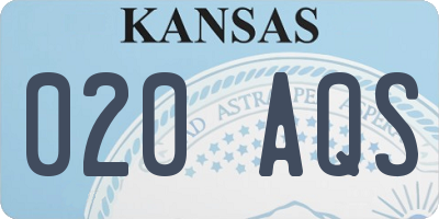 KS license plate 020AQS