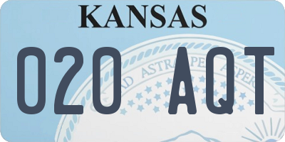 KS license plate 020AQT