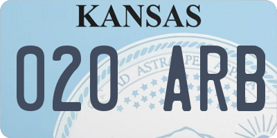 KS license plate 020ARB