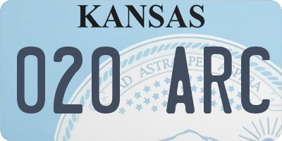 KS license plate 020ARC