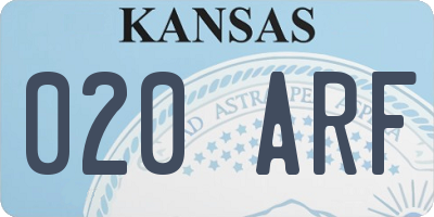 KS license plate 020ARF