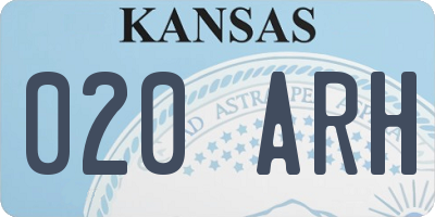 KS license plate 020ARH