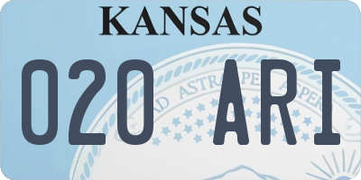 KS license plate 020ARI