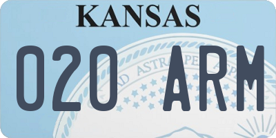 KS license plate 020ARM