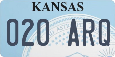 KS license plate 020ARQ