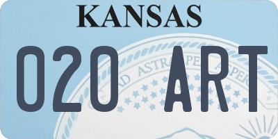 KS license plate 020ART
