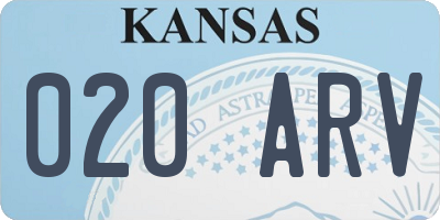 KS license plate 020ARV