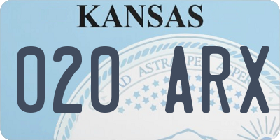 KS license plate 020ARX