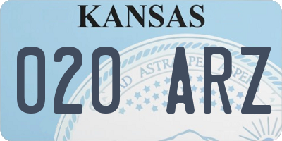KS license plate 020ARZ