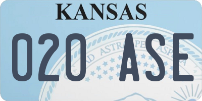 KS license plate 020ASE