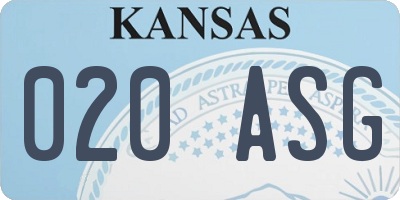 KS license plate 020ASG