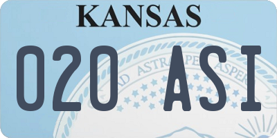 KS license plate 020ASI
