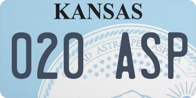 KS license plate 020ASP