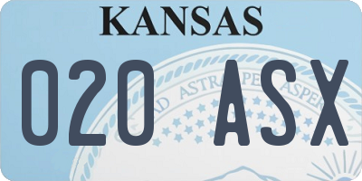 KS license plate 020ASX