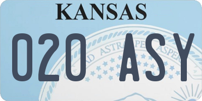 KS license plate 020ASY