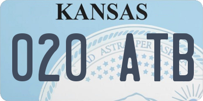 KS license plate 020ATB
