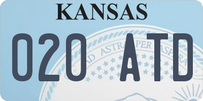 KS license plate 020ATD