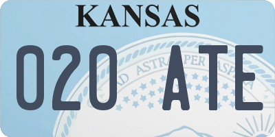 KS license plate 020ATE