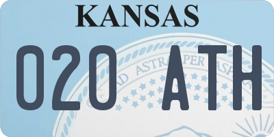 KS license plate 020ATH