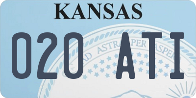 KS license plate 020ATI