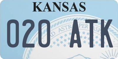 KS license plate 020ATK