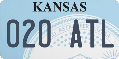 KS license plate 020ATL