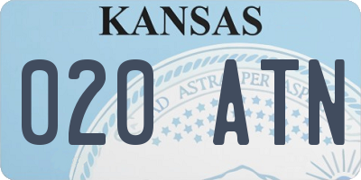 KS license plate 020ATN