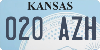 KS license plate 020AZH