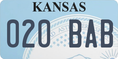 KS license plate 020BAB